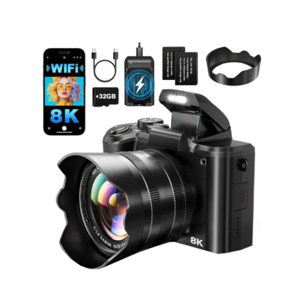8K 88MP Digital Camera with Dual Lens & WiFi